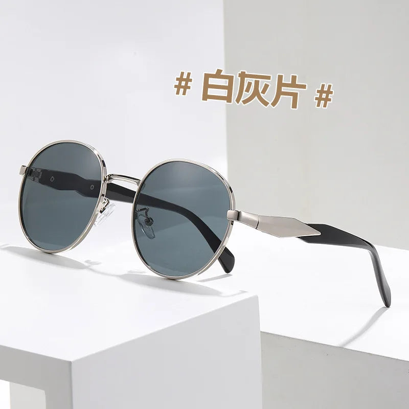 Óculos de Sol Round Metal - Traço Metálico Fino com Proteção UV400