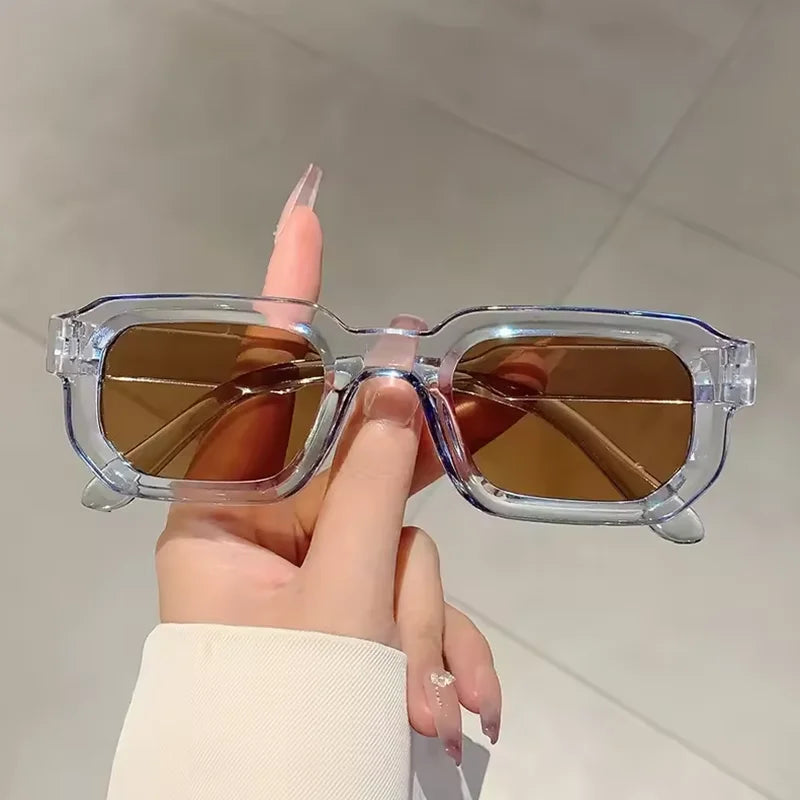 Óculos de Sol Retro Rectangle - Silhueta Unissex com Proteção UV400