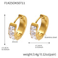 Brincos de Argola Aura Zircónia - Aço Inoxidável Banhado a Ouro 18K