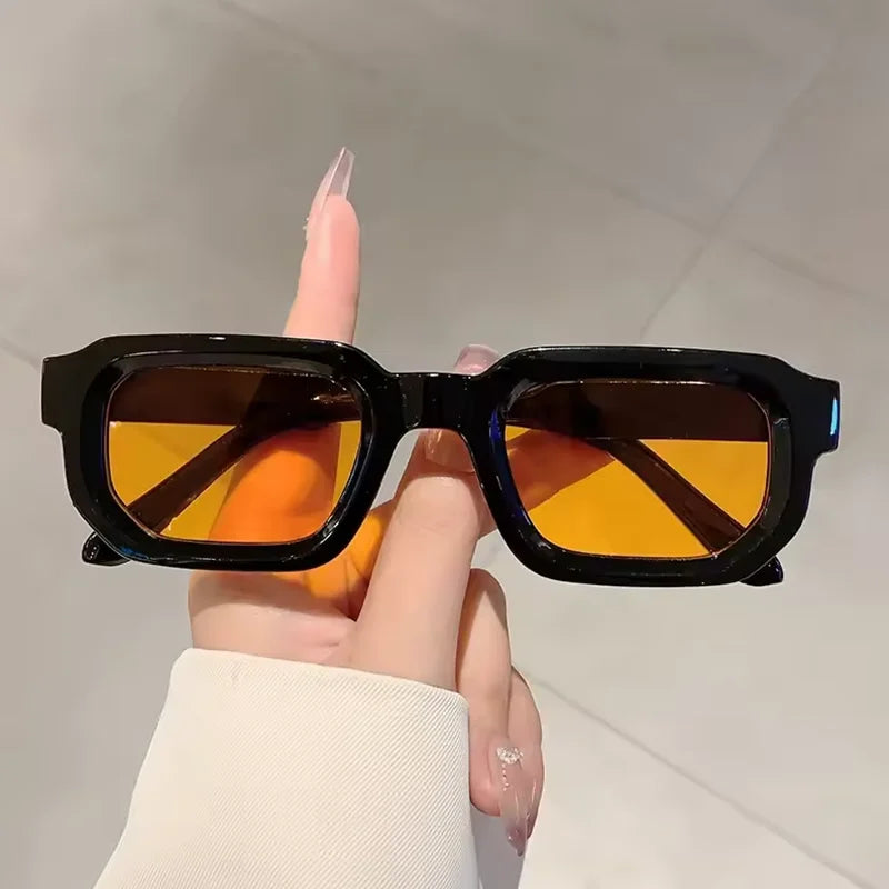 Óculos de Sol Retro Rectangle - Silhueta Unissex com Proteção UV400