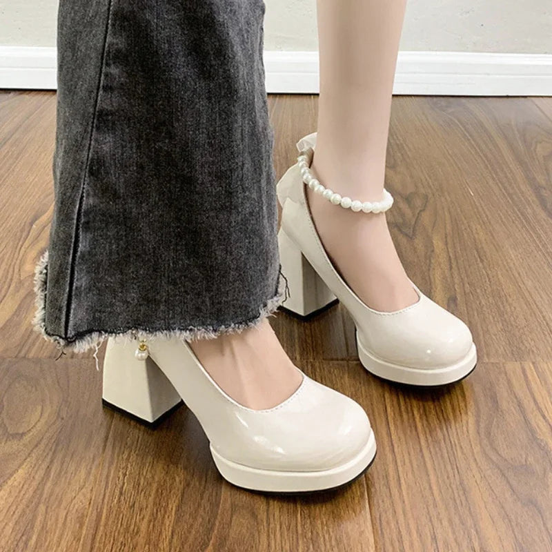 Sapato Mary Jane Bow Prestige - Bico Quadrado com Laço de Grife e Salto Confort