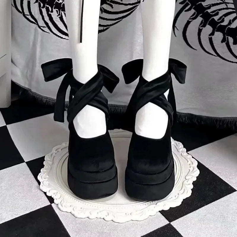 Sapato Mary Jane Wine Platform - Salto Bloco Geométrico com Meia-Pata Premium