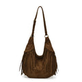 Mala Hobo Suede Tassels - Estilo Boho Chique com Detalhe de Franja em Camurça Soft