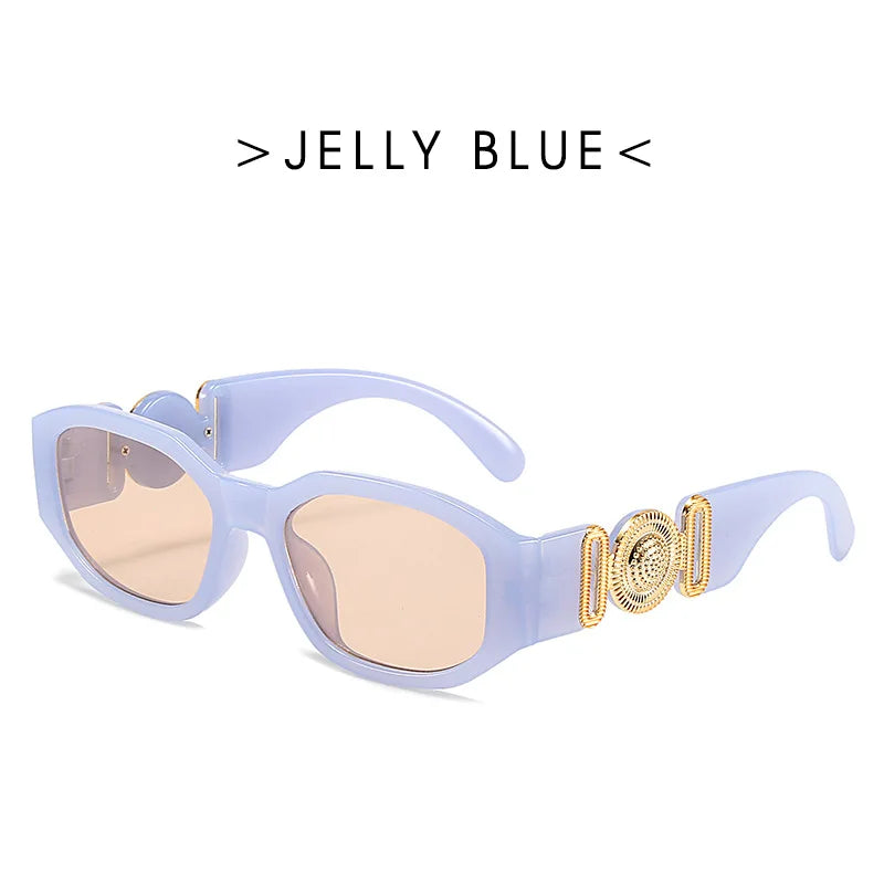 Óculos de Sol Slim Rectangle - Silhueta Compacta de Alta Moda com Proteção UV400
