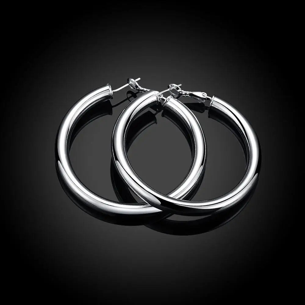 Brincos de Argola Suprema 50mm - Prata 925 Legítima de Alto Brilho