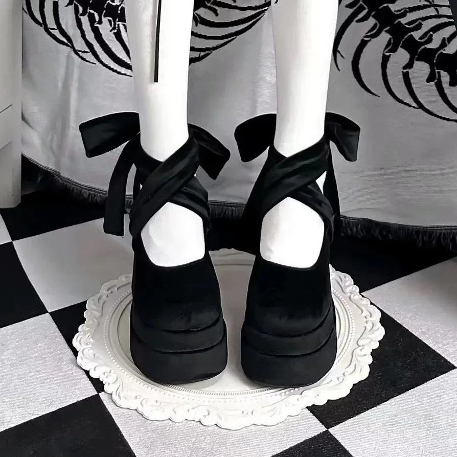 Sapato Mary Jane Wine Platform - Salto Bloco Geométrico com Meia-Pata Premium