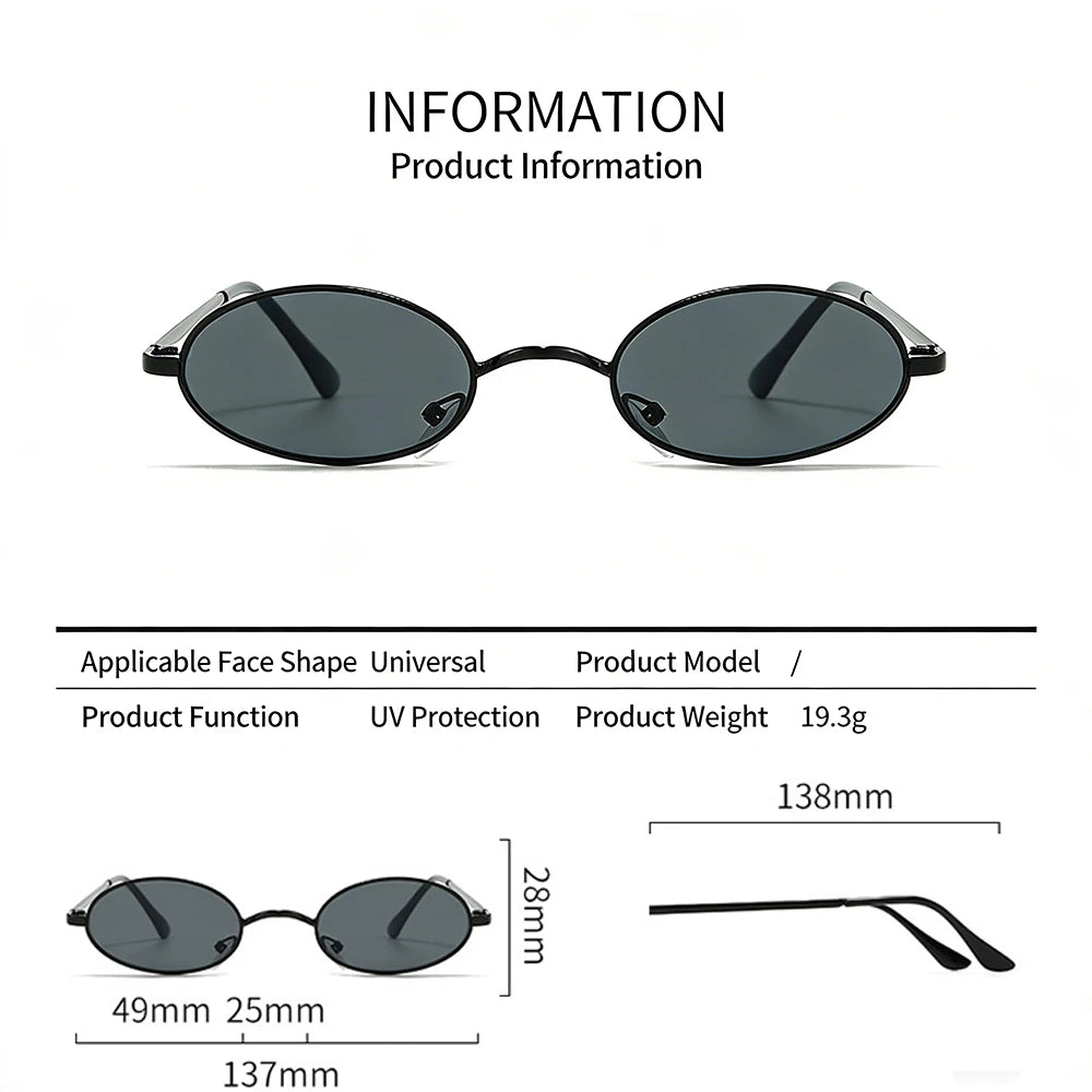 Óculos de Sol Oval Prestige - Traço Metálico Minimalista com Proteção UV400