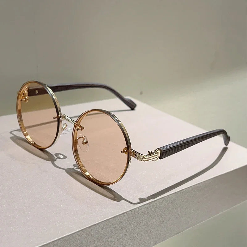 Óculos de Sol Round Aura - Lentes em Degradê Colorido com Proteção UV400