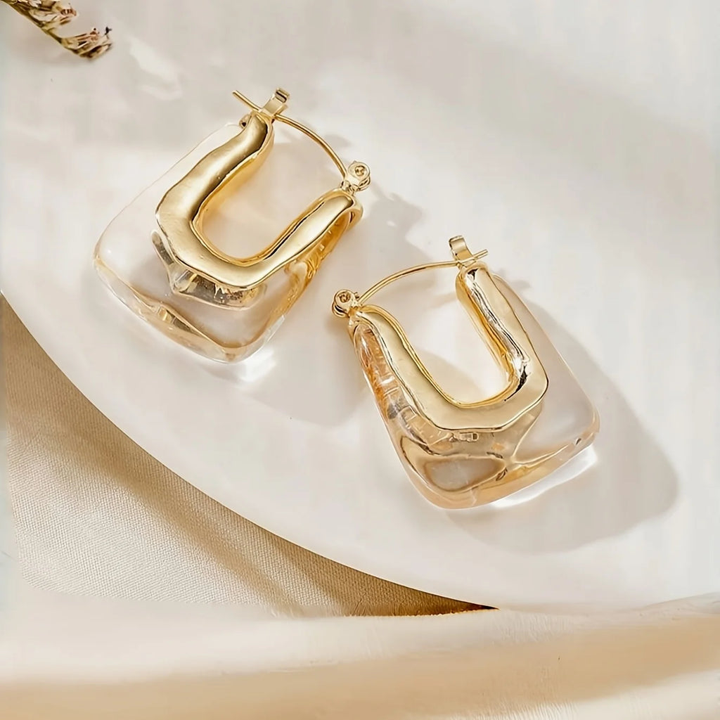 Brincos de Argola Aberta Wave - Design Fluido Minimalista Banhado a Ouro 18K