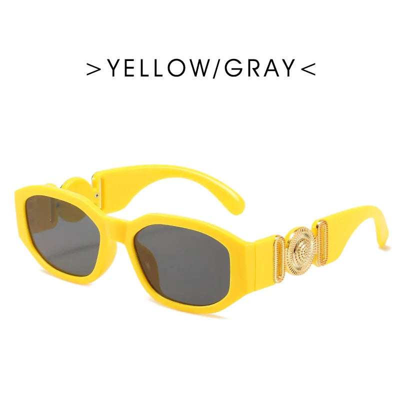 Óculos de Sol Slim Rectangle - Silhueta Compacta de Alta Moda com Proteção UV400