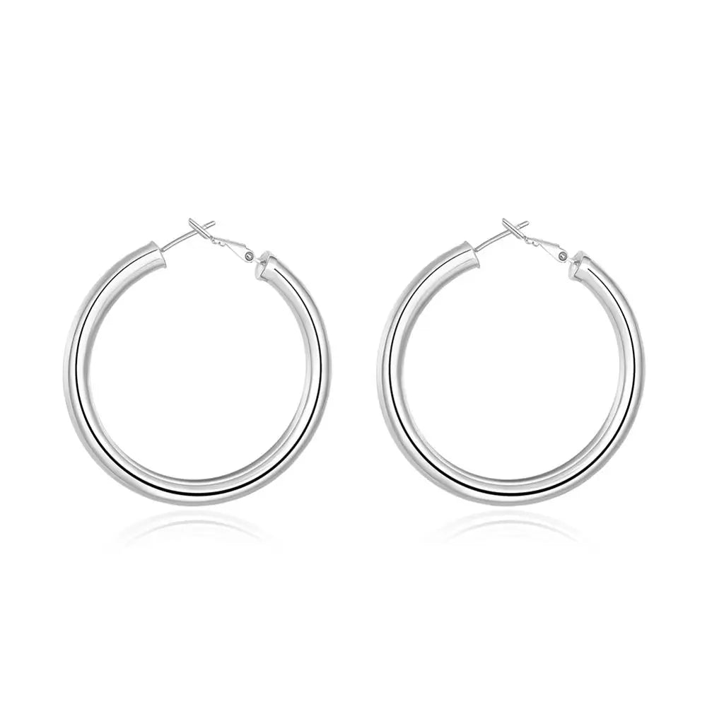 Brincos de Argola Suprema 50mm - Prata 925 Legítima de Alto Brilho