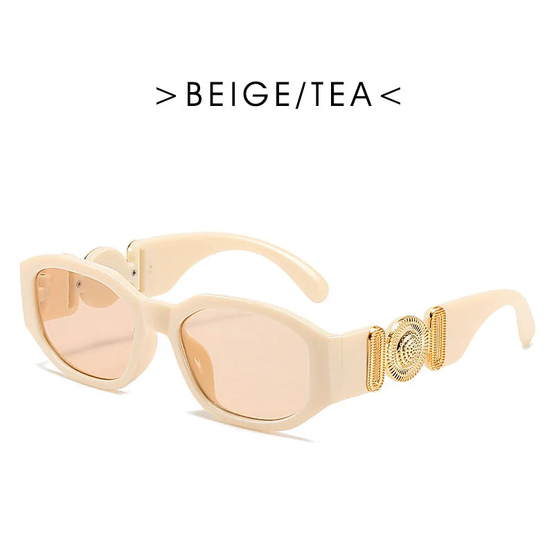 Óculos de Sol Slim Rectangle - Silhueta Compacta de Alta Moda com Proteção UV400