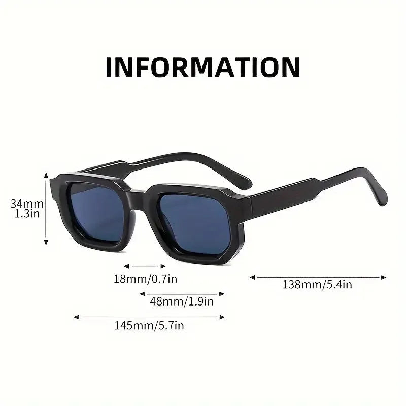 Óculos de Sol Retro Rectangle - Silhueta Unissex com Proteção UV400