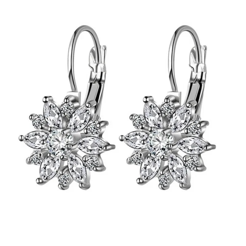 Brincos de Argola Lovely Shine - Prata 925 Legítima com Strass Delicados