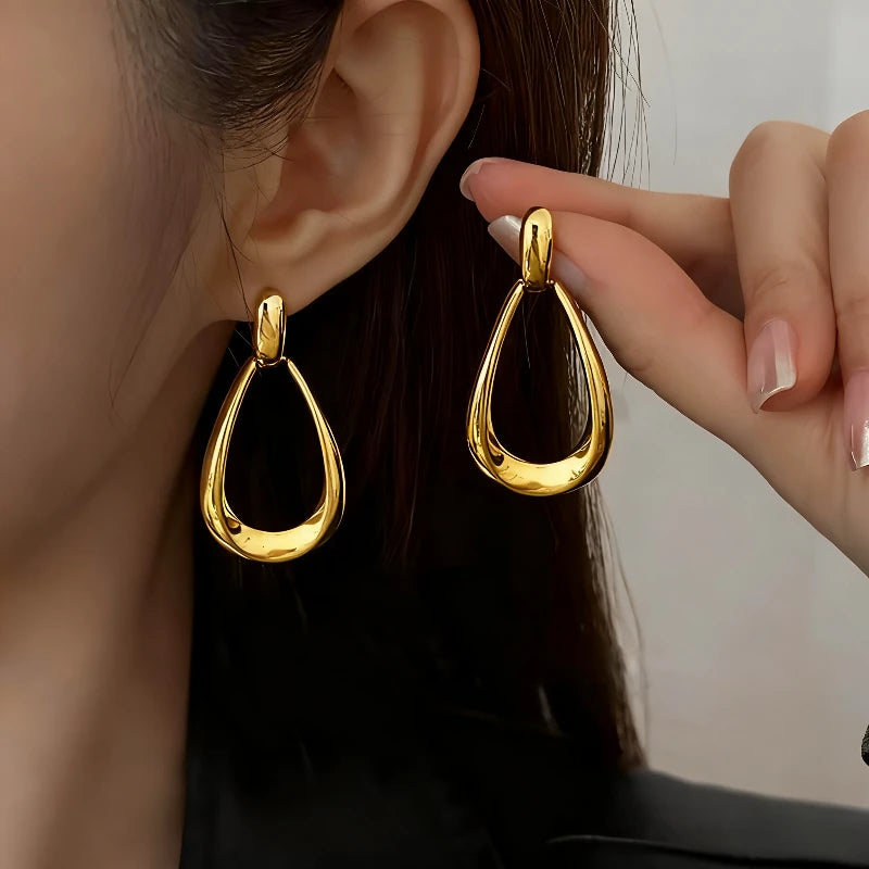 Brincos de Argola Dupla Urban Chic - Aço Inoxidável Premium Espelhado