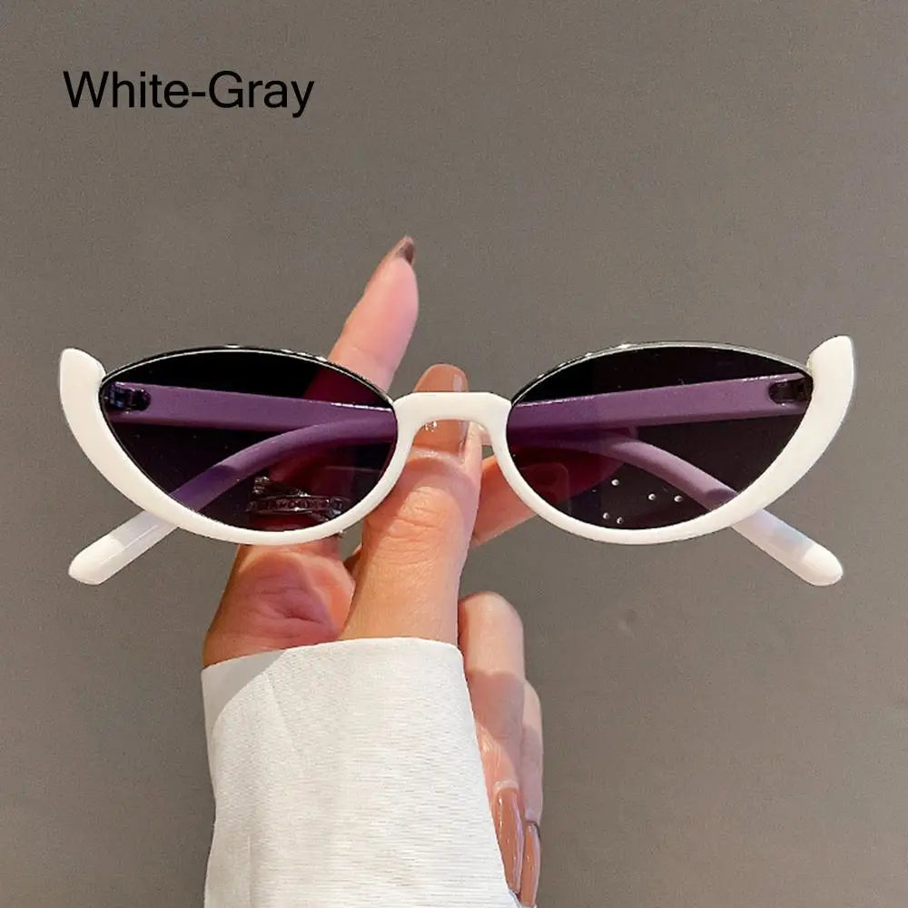 Óculos de Sol Cat-Eye Slim - Design Meia Armação com Proteção UV400