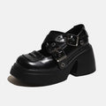 Sapato Mary Jane Punk Deluxe - Design Retro com Fivelas Metálicas
