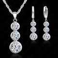 Conjunto Cascata de Brilhantes Prata 925 - Colar e Brincos de Festa