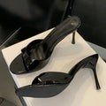 Sandália Mule Wine Luxury - Design Aberto em Verniz com Salto Esculpido