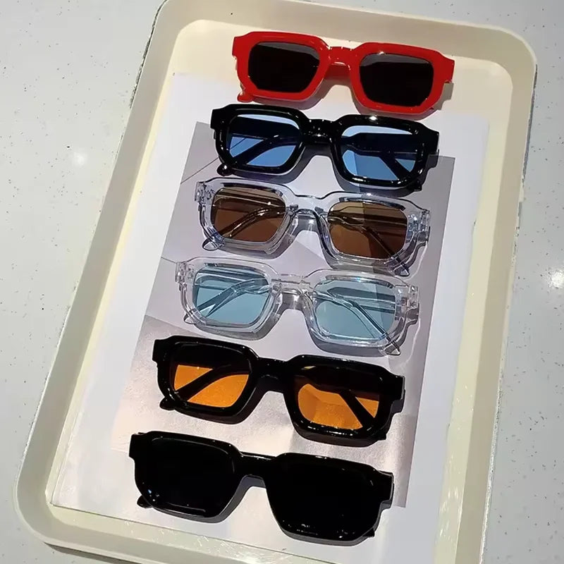 Óculos de Sol Retro Rectangle - Silhueta Unissex com Proteção UV400