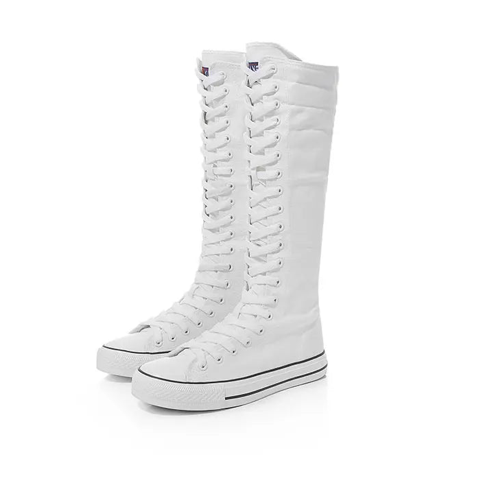Bota Cano Alto Canvas Street - Design Urbano com Atacadores e Fecho Easy-Wear