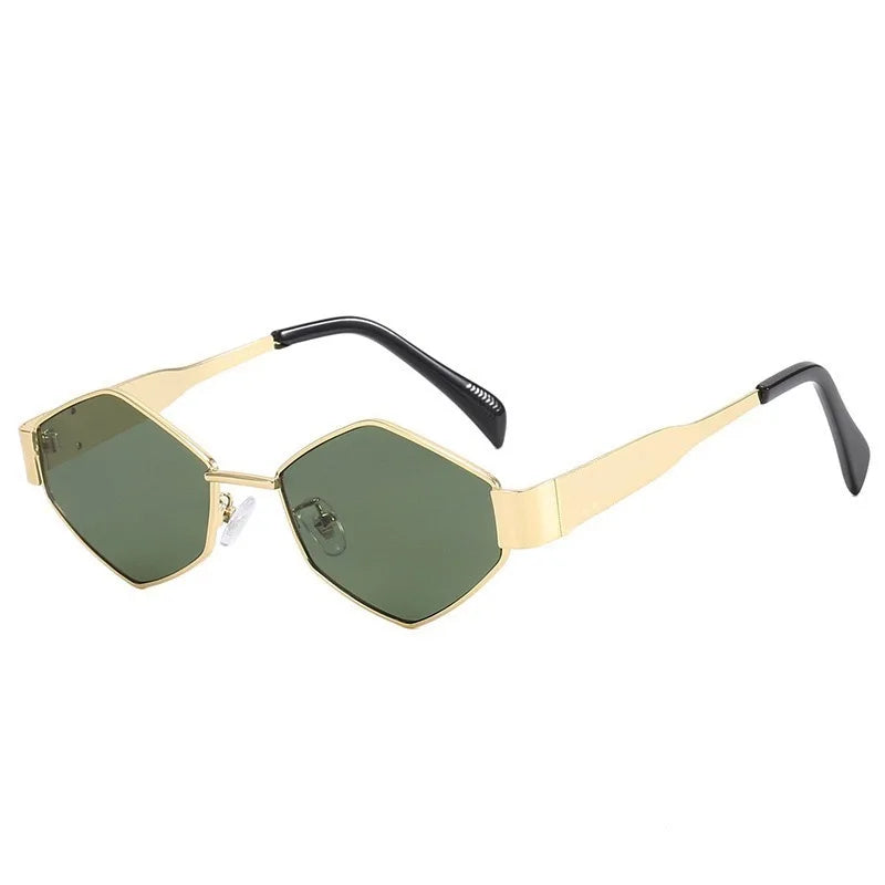 Óculos de Sol Hexagon Sculpt - Silhueta Geométrica Unissex com Proteção UV400