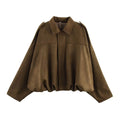 Jaqueta Bomber Suede Oversized - Acabamento Aveludado Soft com Modelagem Confort