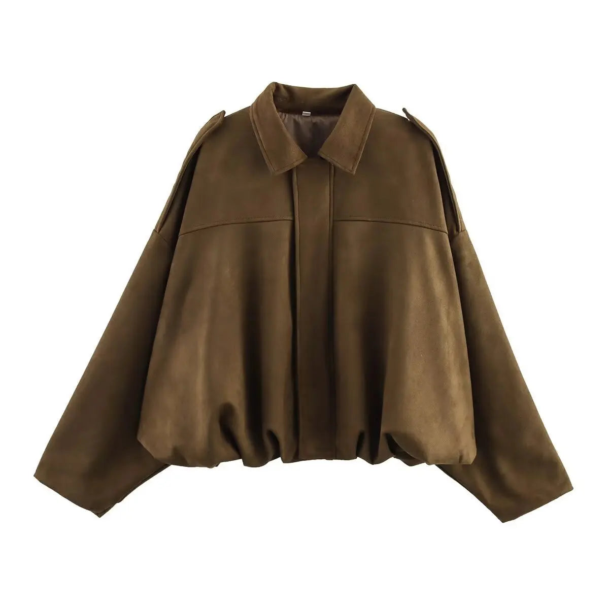 Jaqueta Bomber Suede Oversized - Acabamento Aveludado Soft com Modelagem Confort
