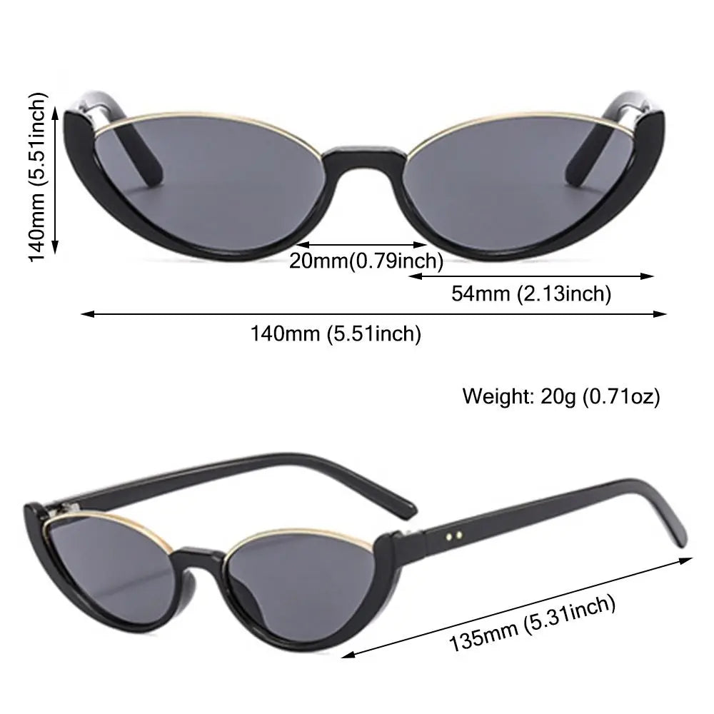 Óculos de Sol Cat-Eye Slim - Design Meia Armação com Proteção UV400
