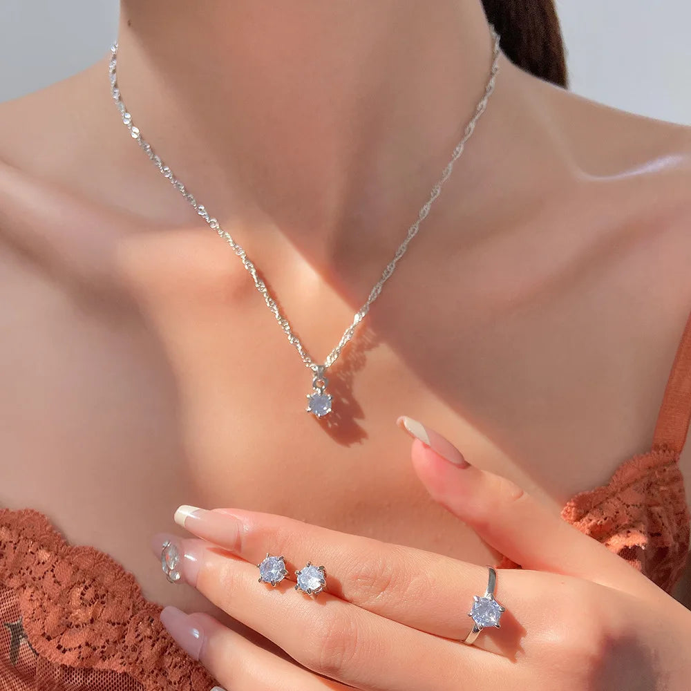 Conjunto Riviera Premium Prata 925 - Colar, Brincos e Pulseira
