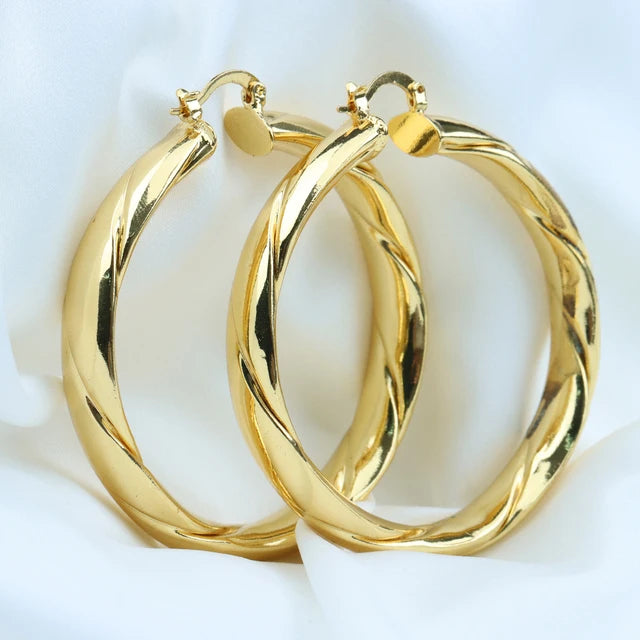 Brincos Maxi Argola Line Deluxe - Design Fino e Amplo com Banho de Luxo