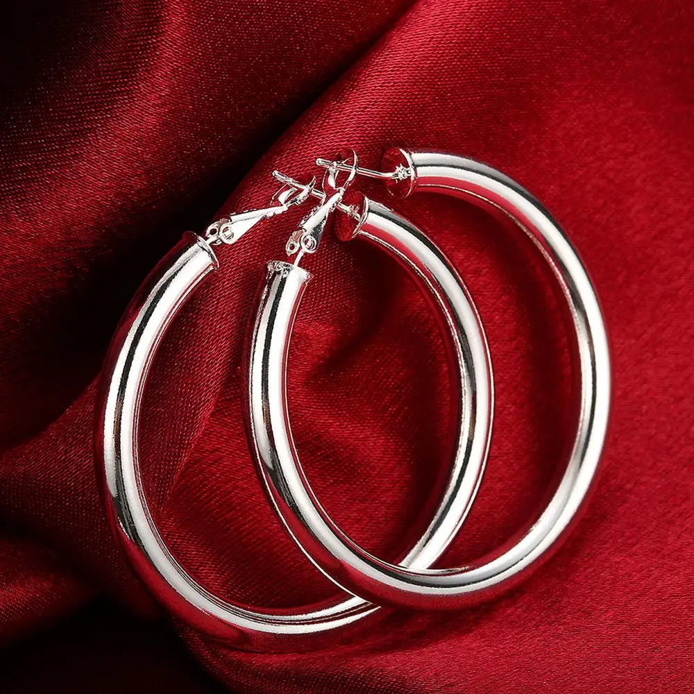 Brincos de Argola Suprema 50mm - Prata 925 Legítima de Alto Brilho