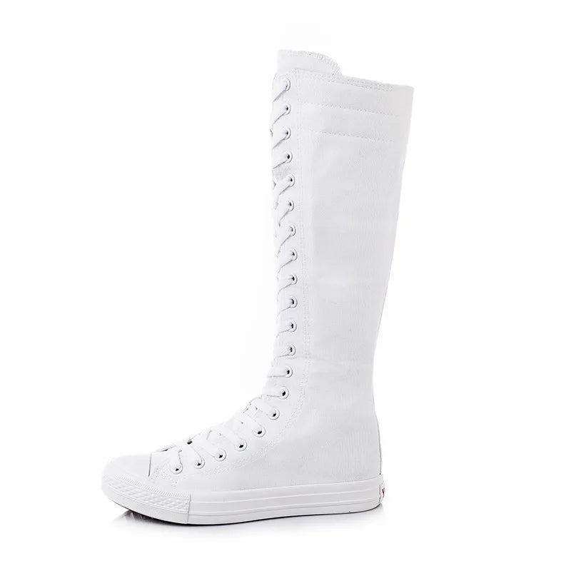 Bota Cano Alto Canvas Street - Design Urbano com Atacadores e Fecho Easy-Wear