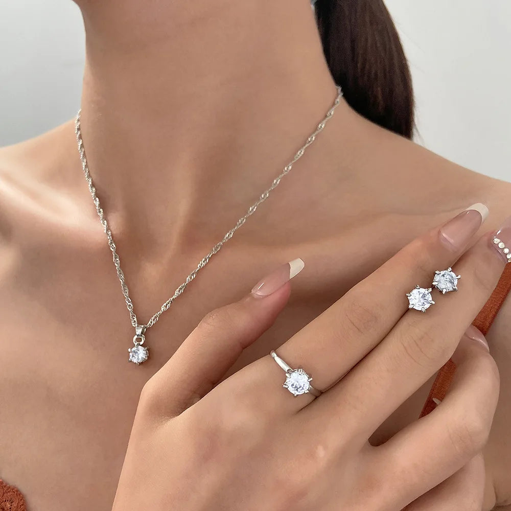 Conjunto Riviera Premium Prata 925 - Colar, Brincos e Pulseira