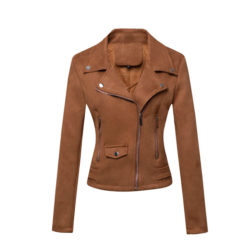 Jaqueta Suede Classic Moto - Acabamento Aveludado Soft Touch em Modelagem Slim