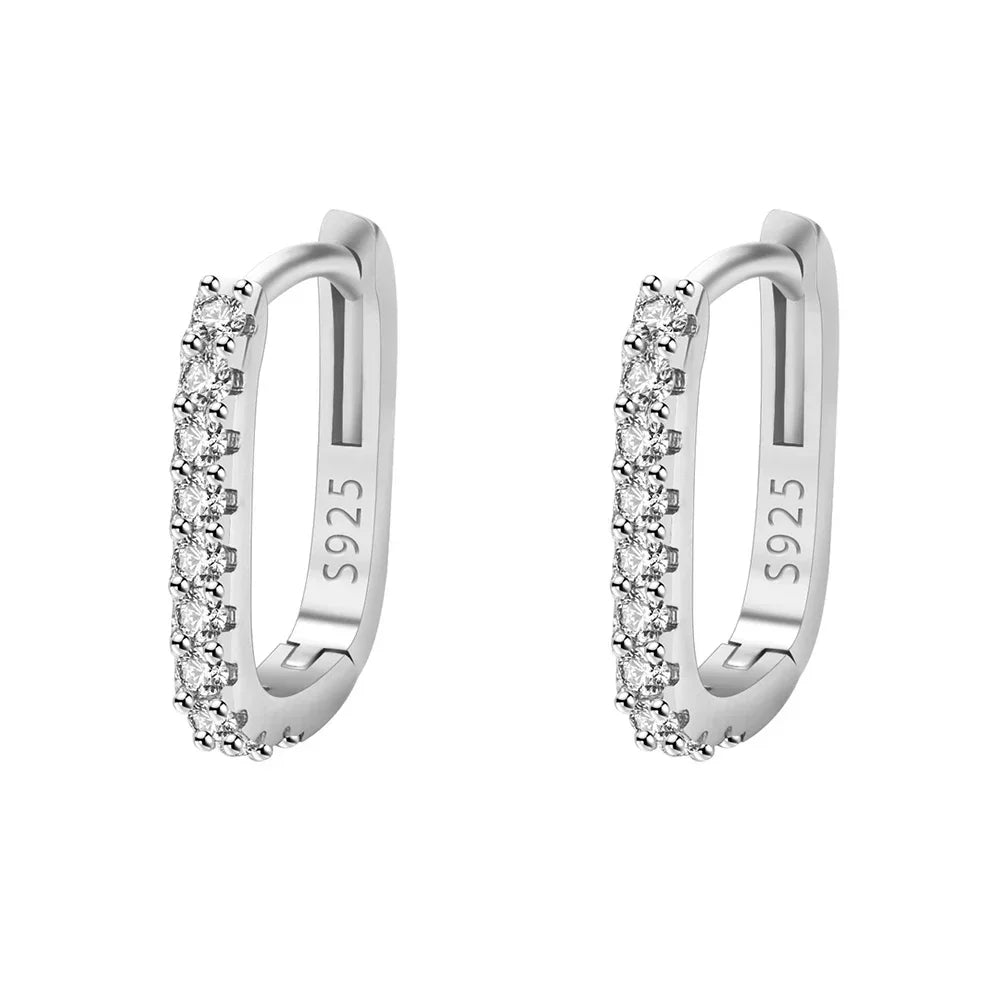 Brincos de Argola Crystal Drop - Prata 925 Legítima com Cristais Pendentes