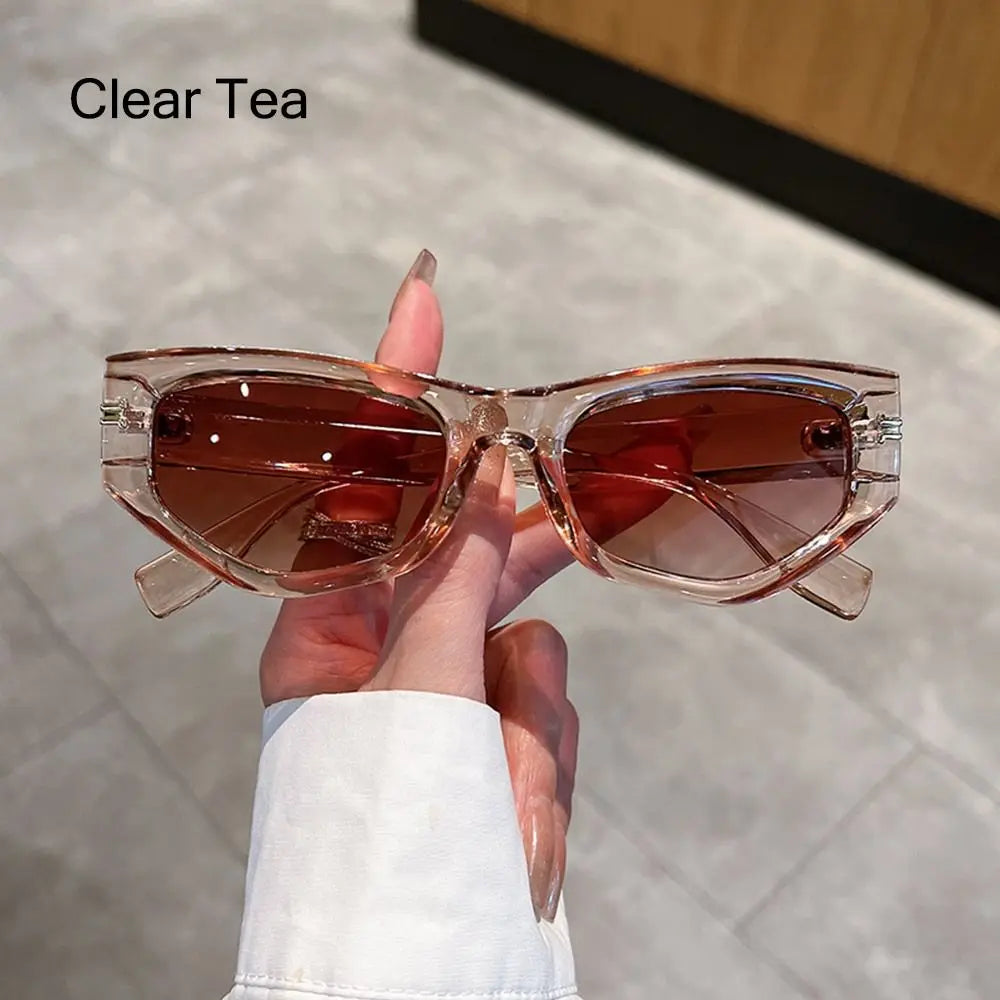 Óculos de Sol Cat-Eye Íris - Design Geométrico Irregular com Lentes em Degradê