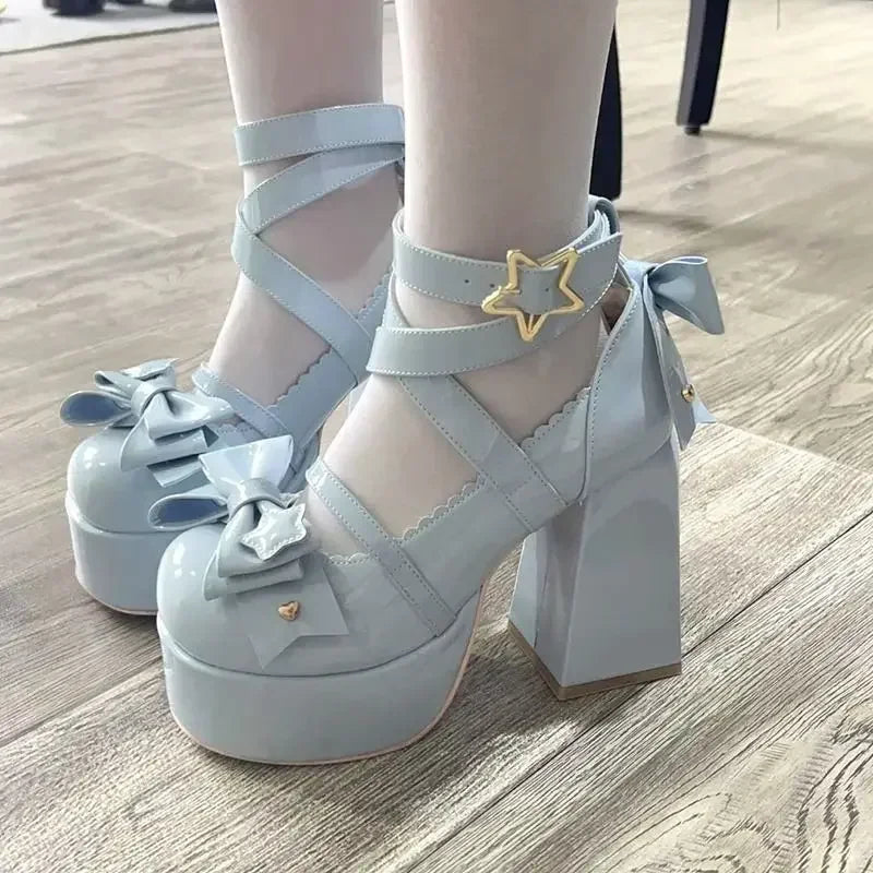 Sandália Chunky Pastel - Salto Bloco Alto com Plataforma Meia-Pata Premium