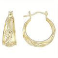 Brincos de Argola Classic Carving - Design Esculpido com Textura Exclusiva