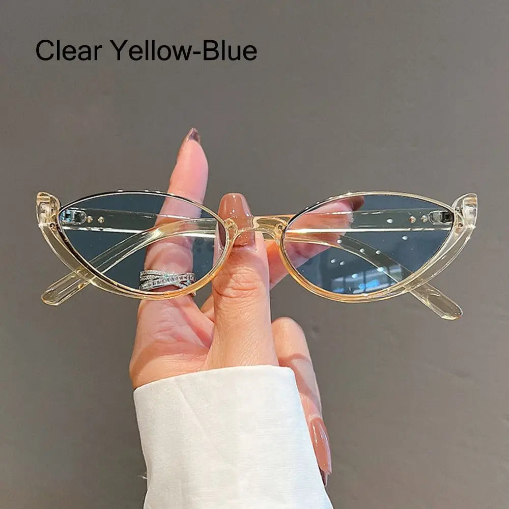 Óculos de Sol Cat-Eye Slim - Design Meia Armação com Proteção UV400