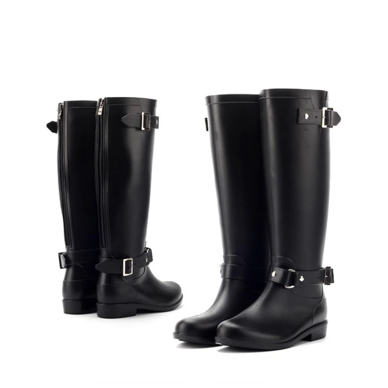 Bota Combat Over-the-Knee - Design Tratorado em Verniz Premium com Atacadores