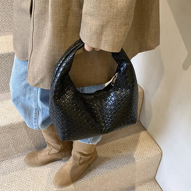 Mala Tote Suede Cord - Alças Duplas em Corda de Grife com Acabamento Aveludado