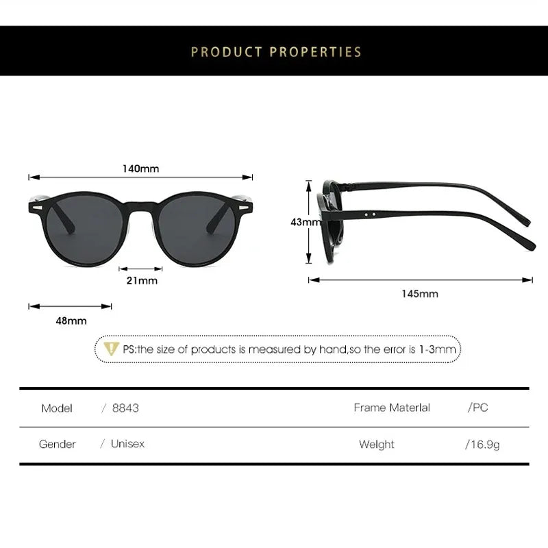 Óculos de Sol Round Rebel - Estilo Retro Urbano com Proteção UV400