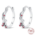 Brincos de Argola Holly Red - Prata 925 Legítima com Detalhes de Azevinho