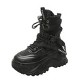 Bota Chunky Platform Moto - Design Tratorado com Atacadores e Salto Confort