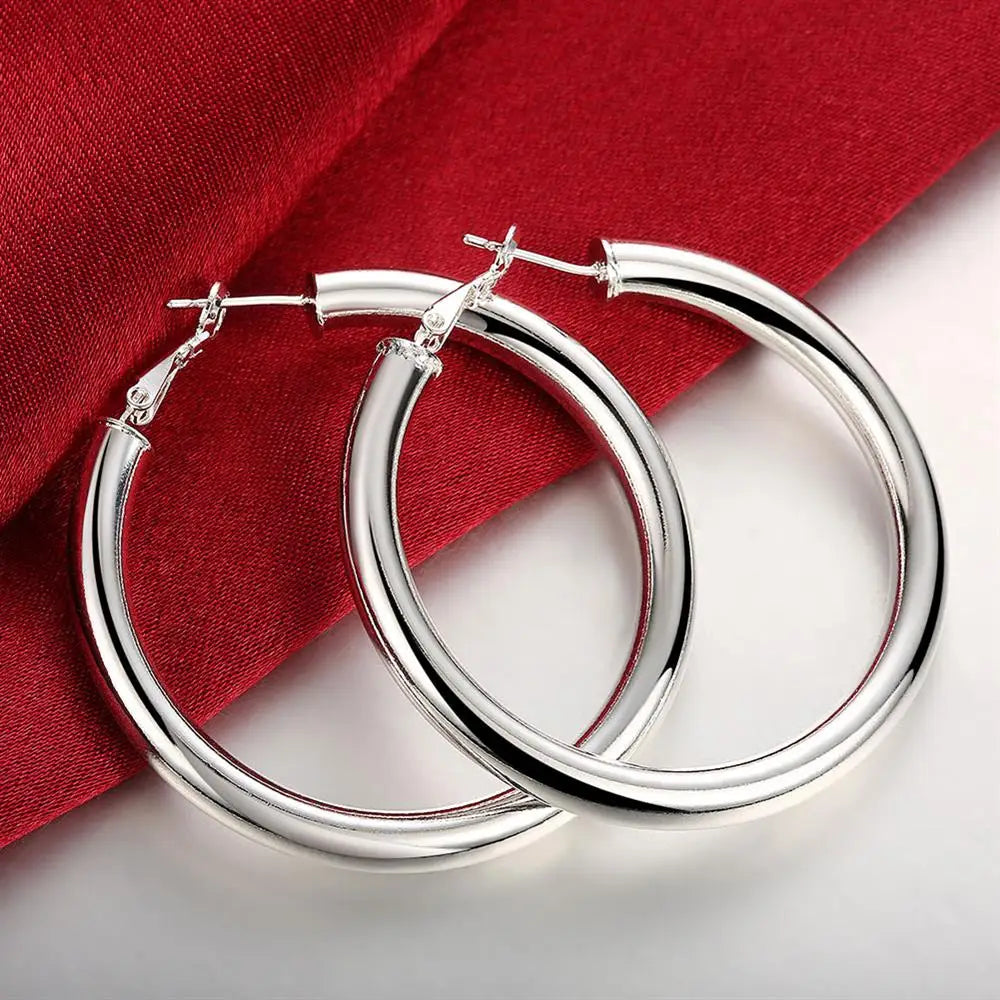 Brincos de Argola Suprema 50mm - Prata 925 Legítima de Alto Brilho