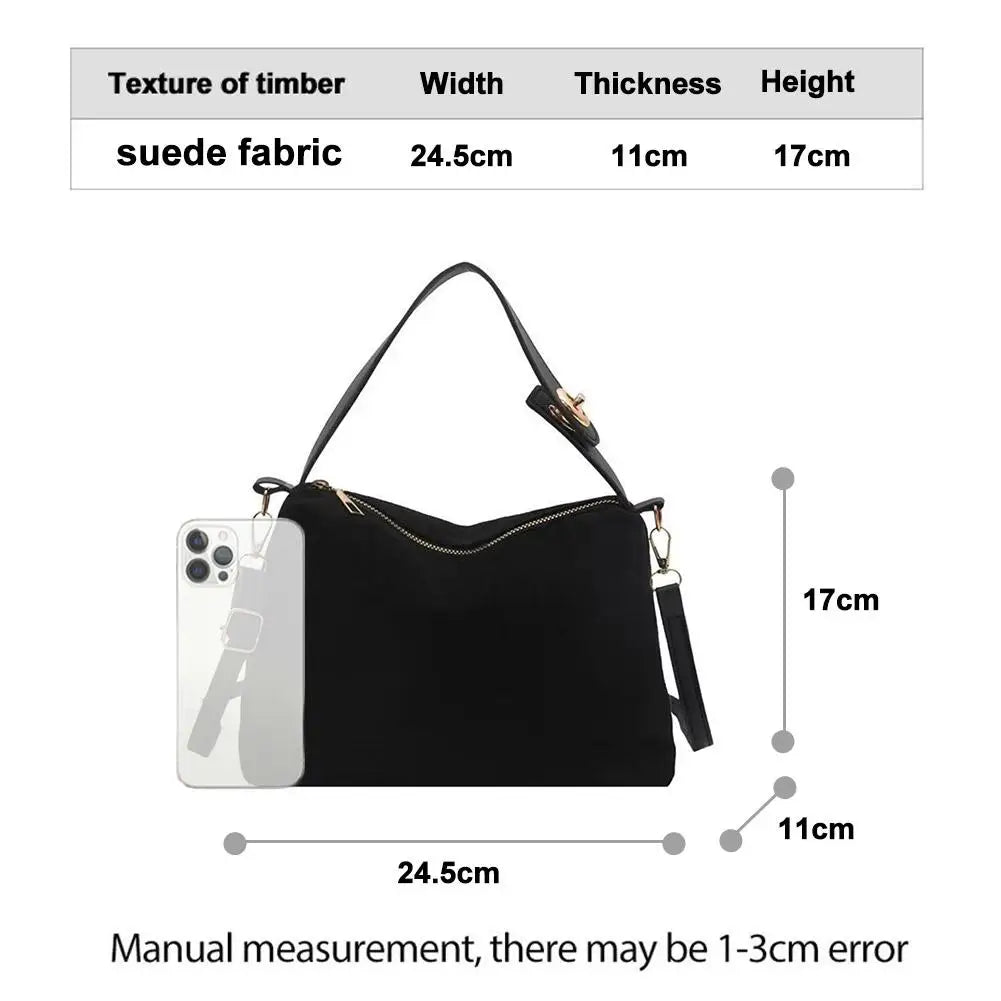 Mala Underarm Suede Classique - Silhueta de Axila Minimalista com Acabamento Fosco