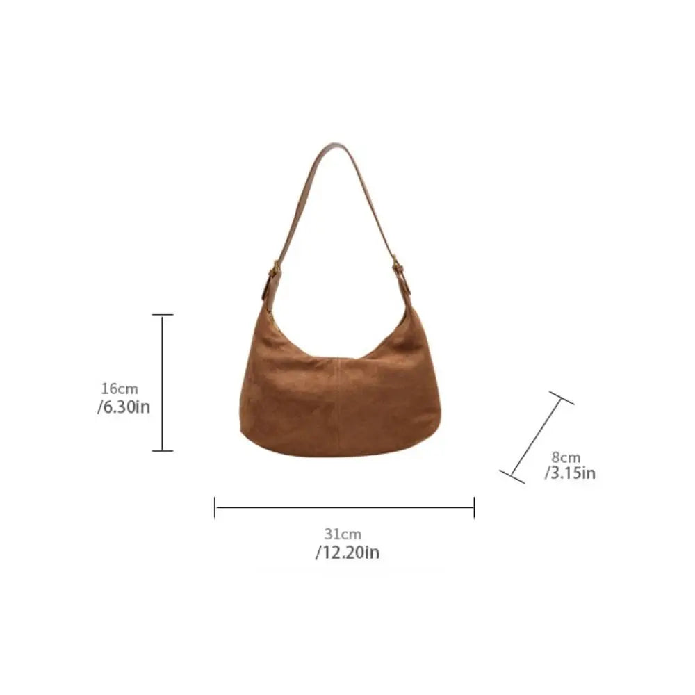 Mala de Ombro Suede Tote - Design Minimalista de Grande Capacidade em Camurça Soft